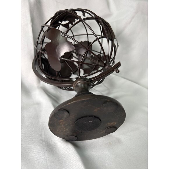 Vintage Style Metal Wire Globe with Raised Continents – Decorative Desk Top 12” - Picture 3 of 9